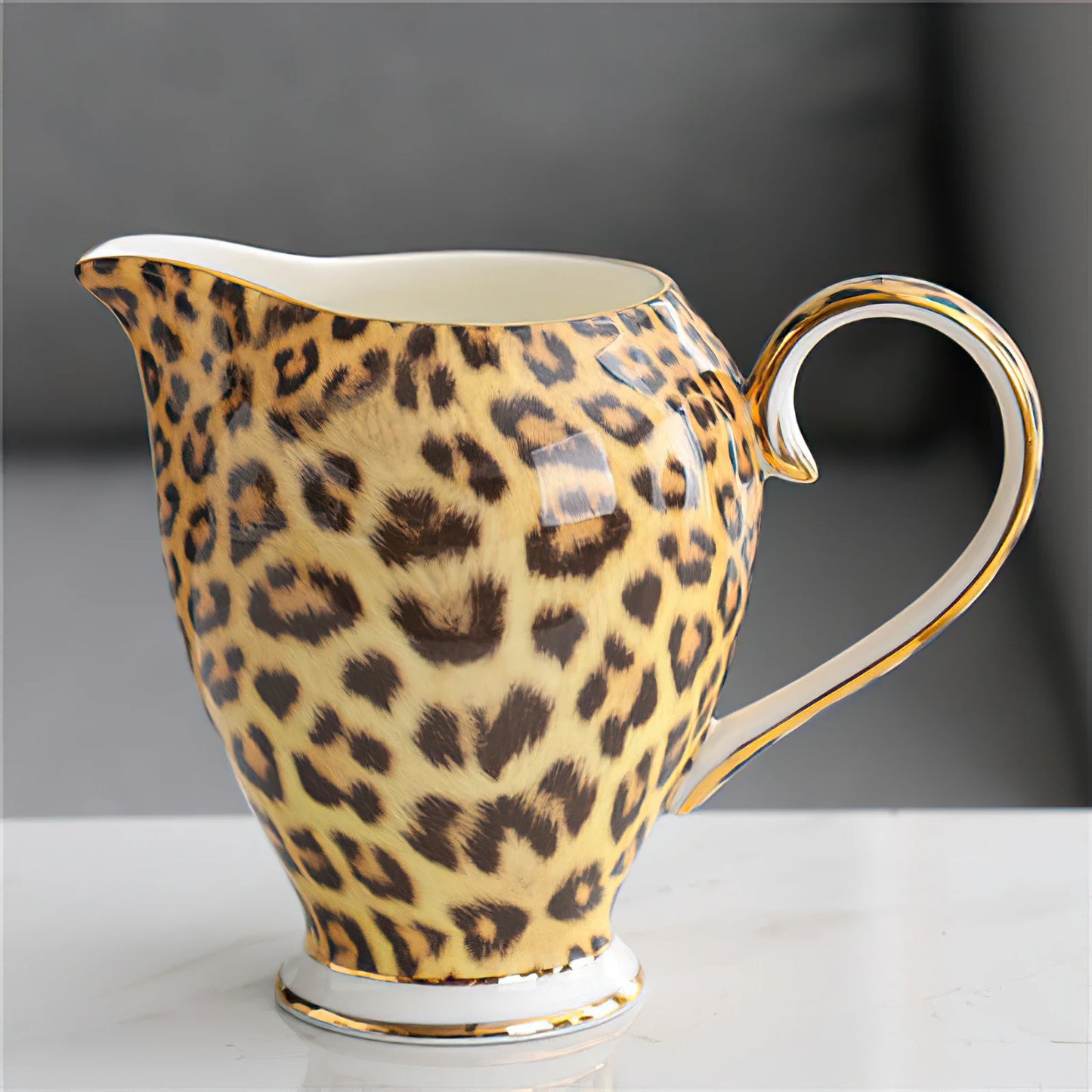 Luxury Leopard Print Bone China Tea Set Items