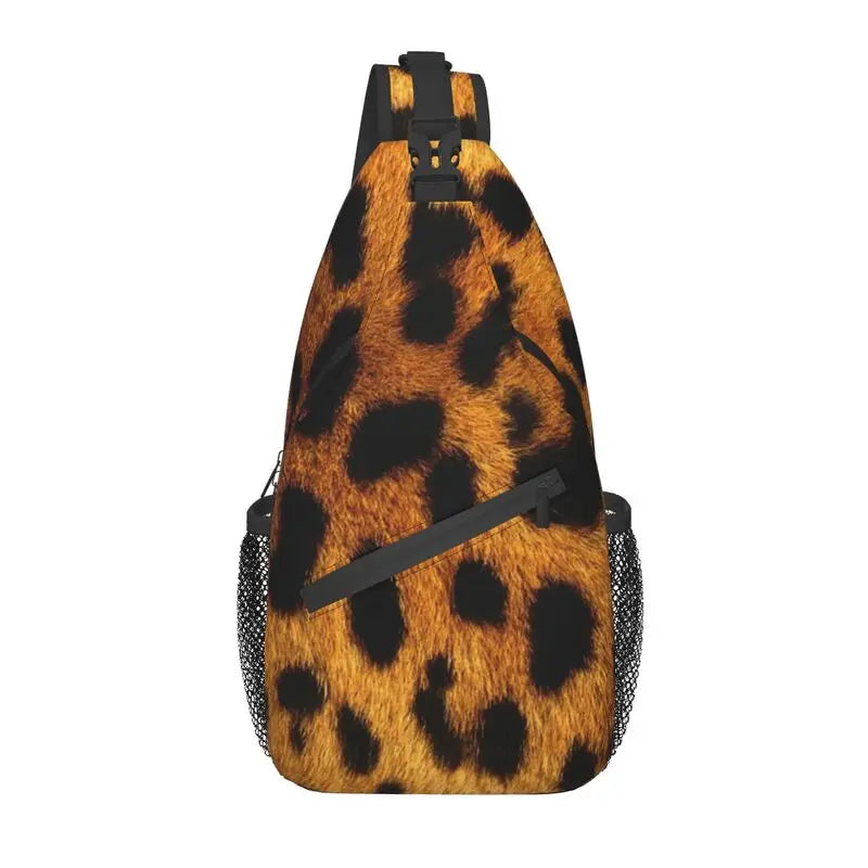 Leopard Print Crossbody Sling Backpack
