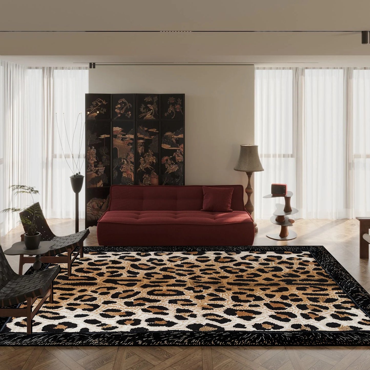 Leopard Print Decorative Rug