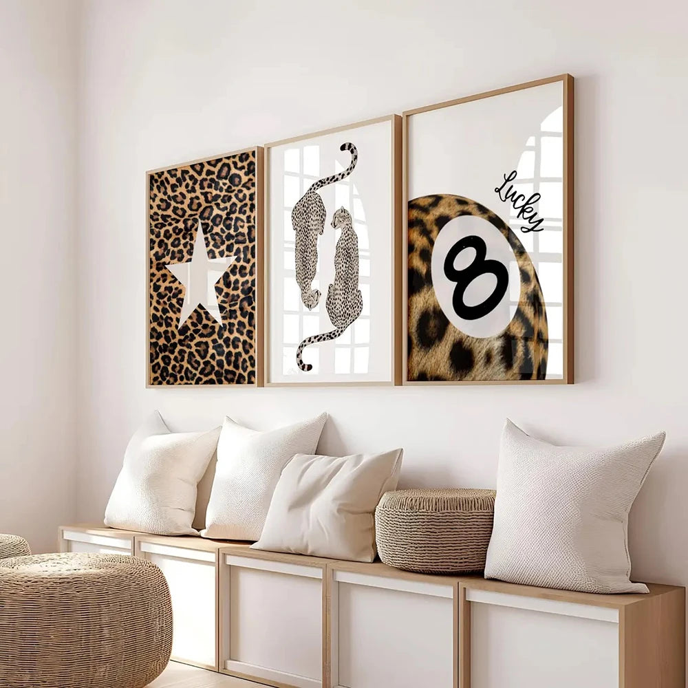 Leopard Print Poster Abstract Wall Art - Poster Only