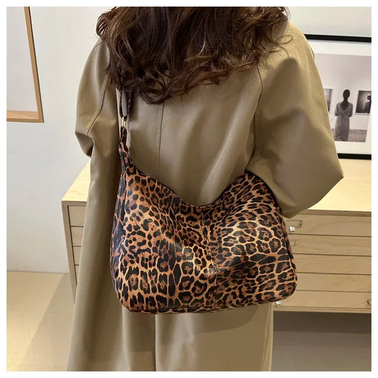 Leopard Print PU Crossbody Bag