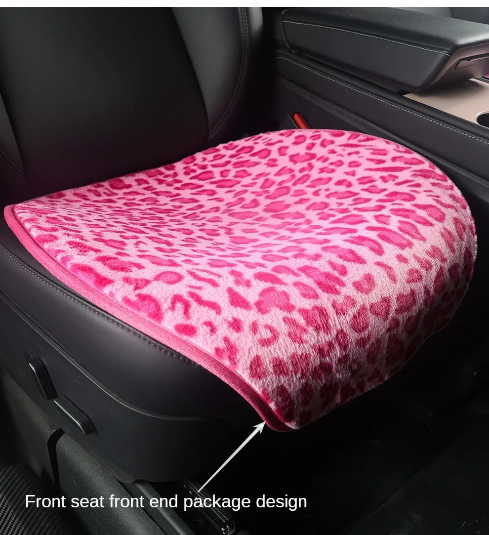 Leopard Print Plush Car Seat Covers