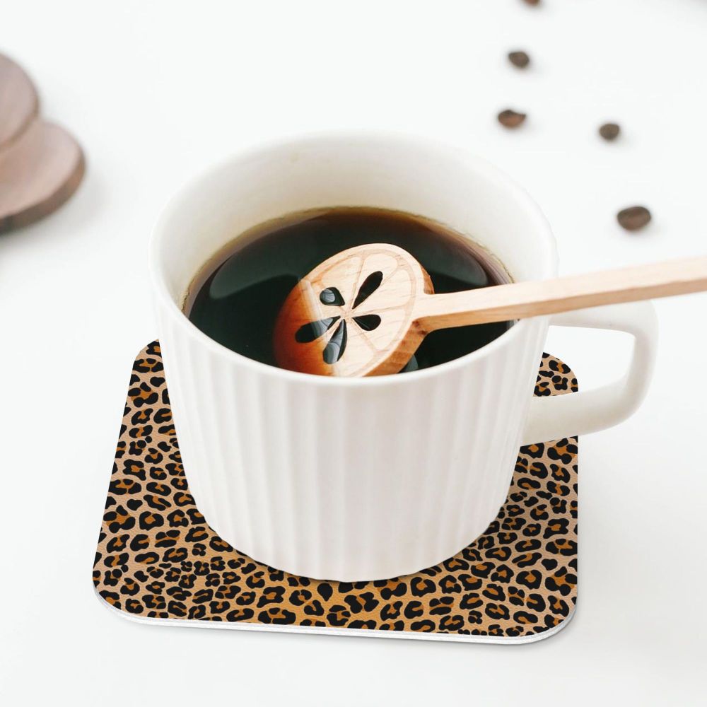 Leopard Print Non-Slip Coasters - Set of 4