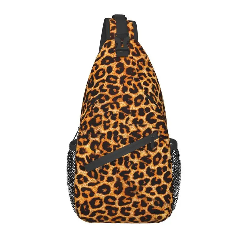 Leopard Print Crossbody Sling Backpack