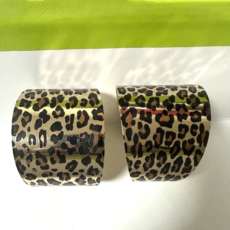 Super Oversized Leopard Gold Hoop Earrings