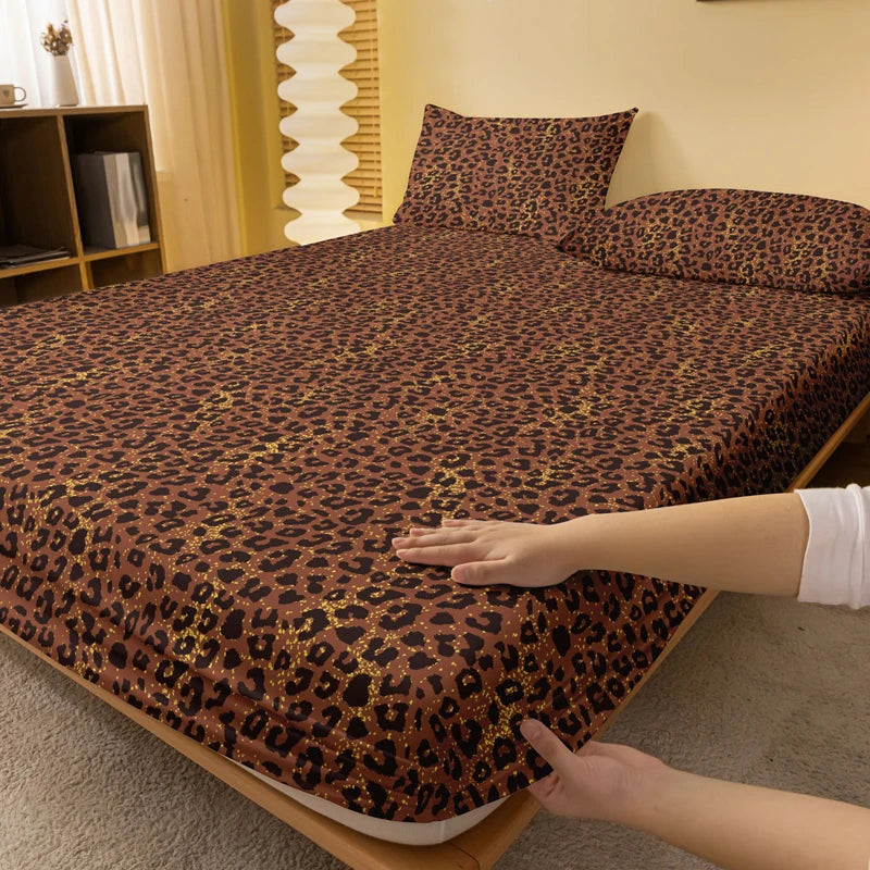 Leopard Print Matte Fitted Sheet
