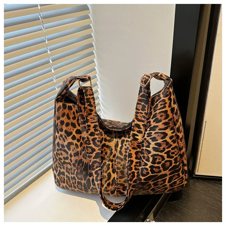 Leopard Print PU Crossbody Bag
