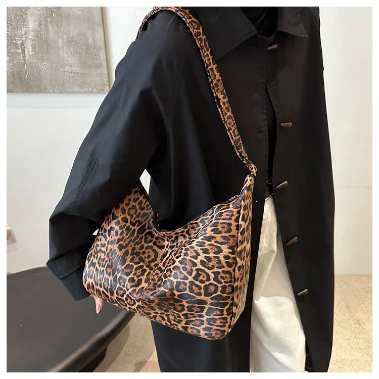 Leopard Print PU Crossbody Bag