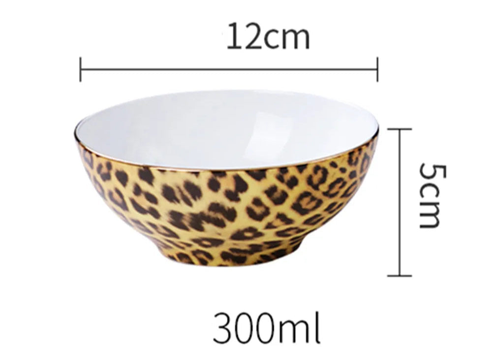Premium Leopard Print Bone China Tea Set Items