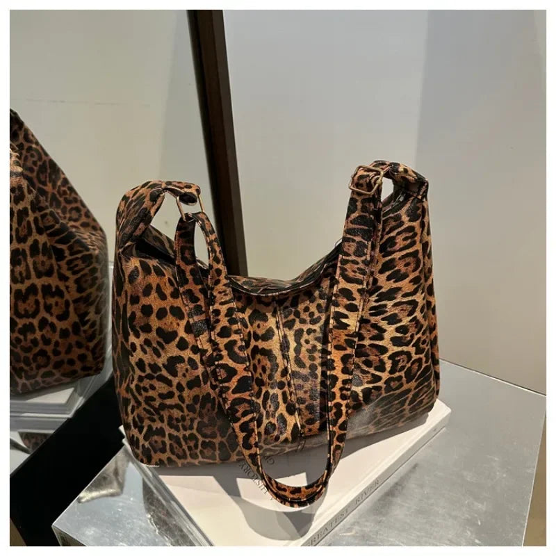Leopard Print PU Crossbody Bag
