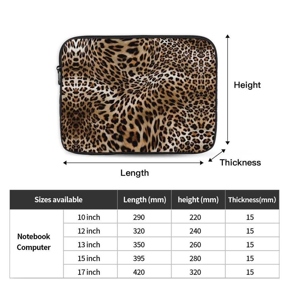 Leopard Print Laptop Sleeve (12–17 Inch)