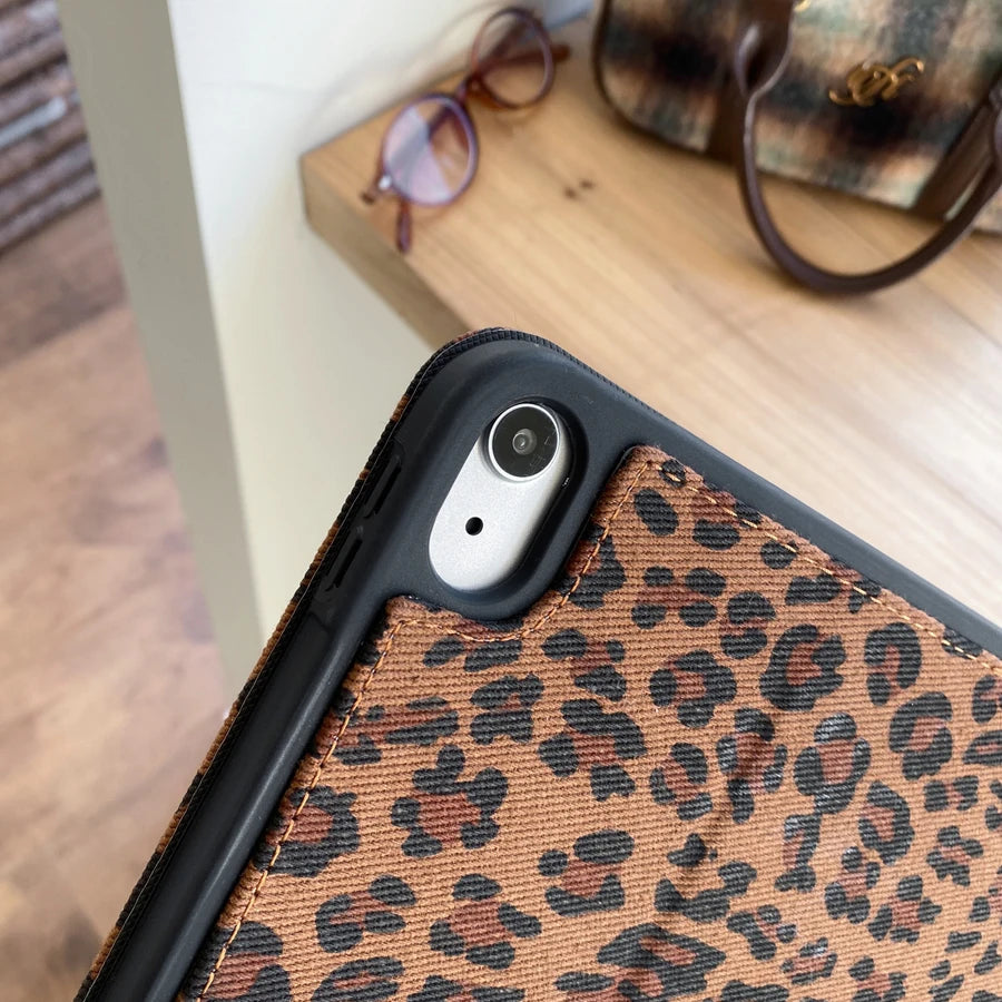 Leopard-Print 3-Fold iPad Case