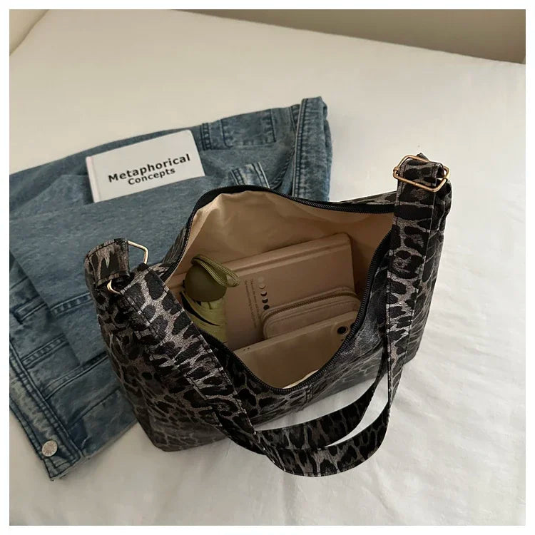 Leopard Print PU Crossbody Bag