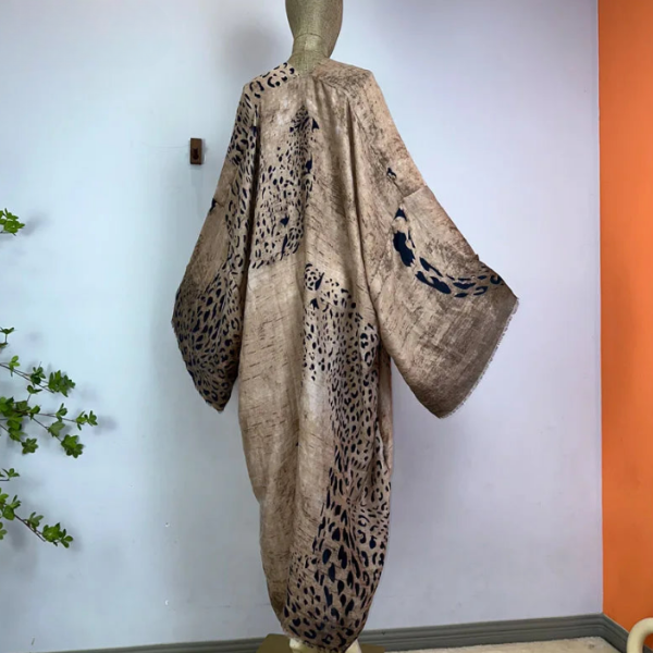 Boho Leopard Print Beach Kimono