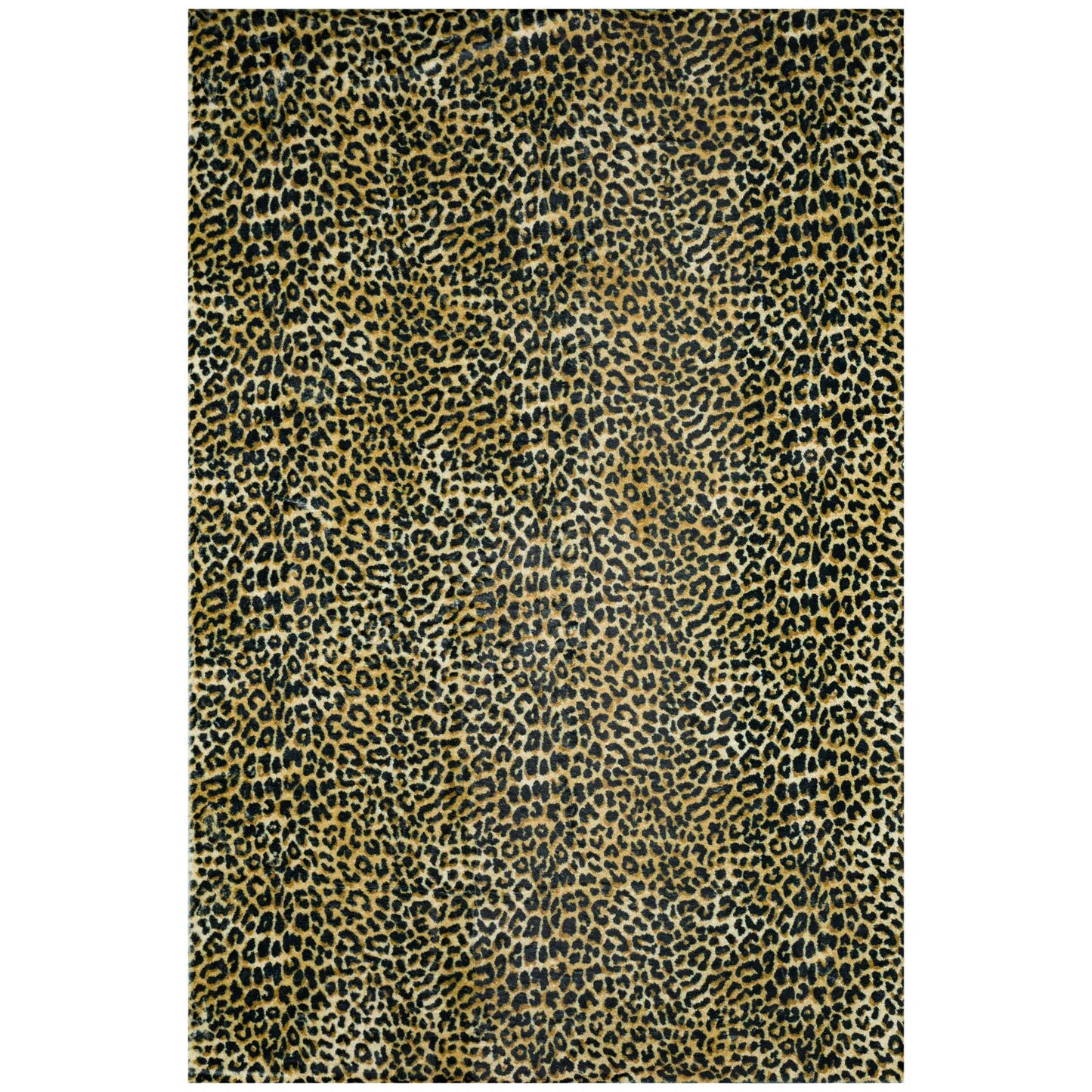 Black And Gold Leopard Print Small Rug