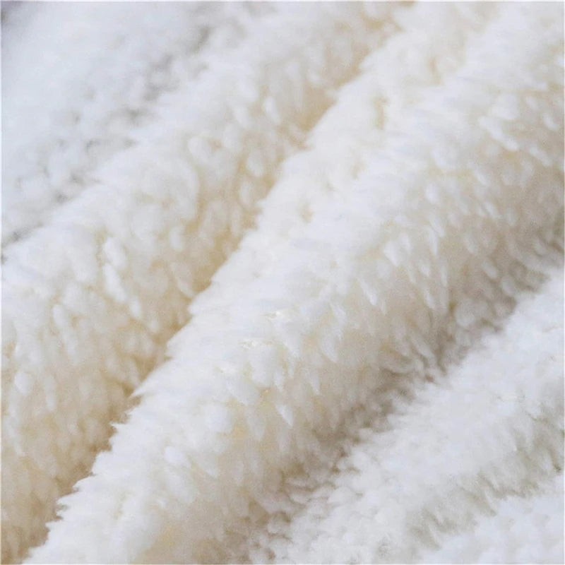 Double Layer Fur Lined Leopard Blanket