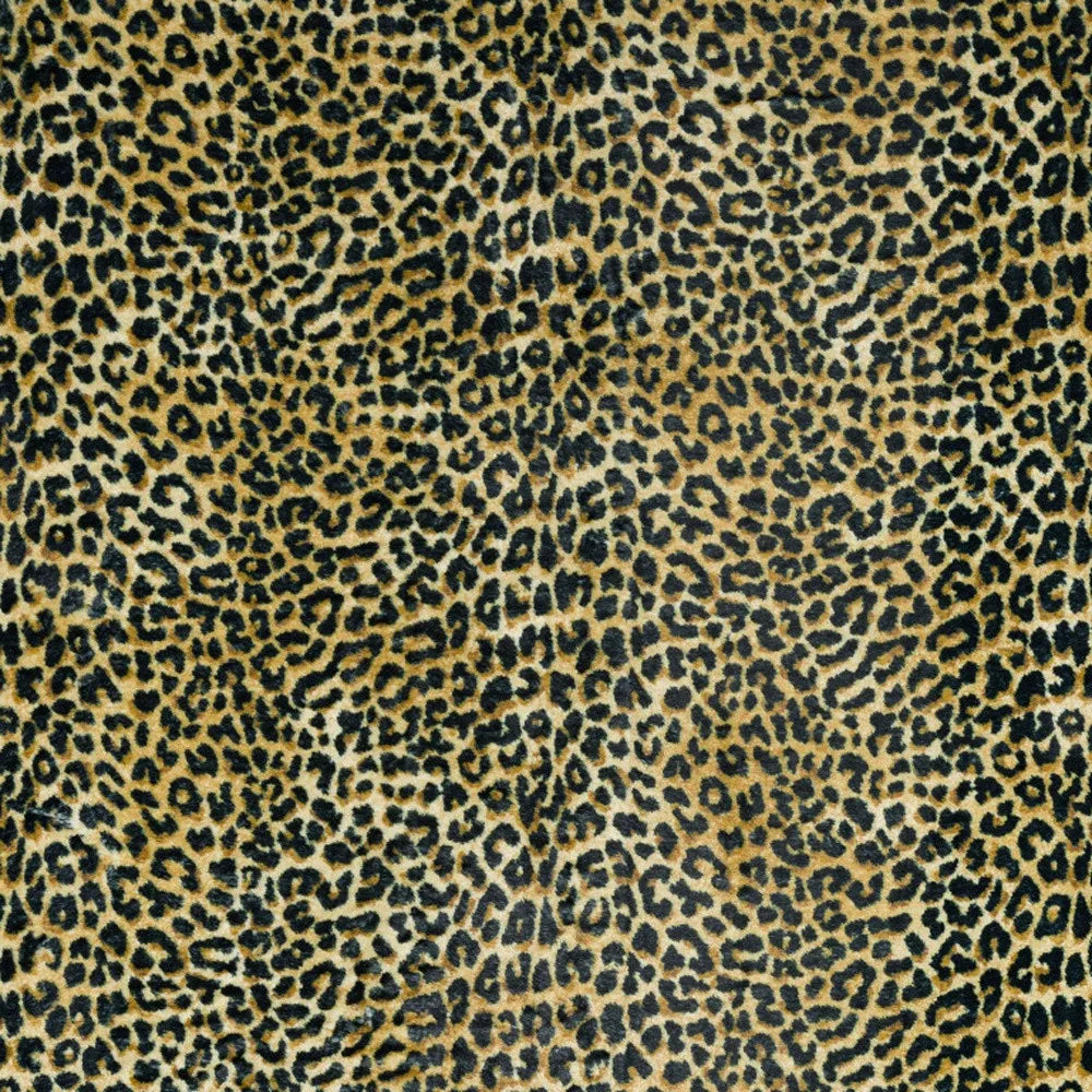 Black And Gold Leopard Print Small Rug