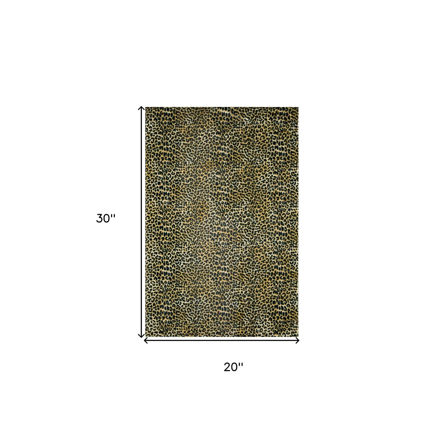 Black And Gold Leopard Print Small Rug