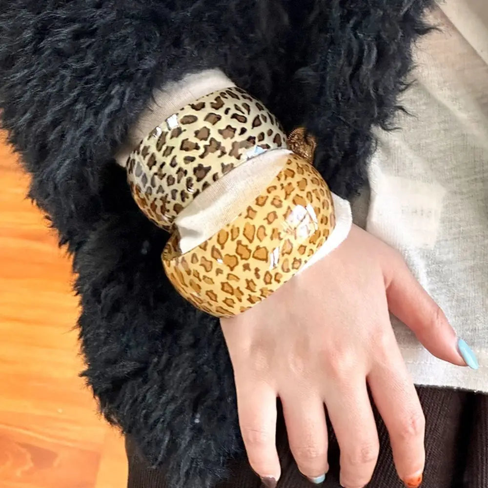Leopard Print Open Cuff Bangle