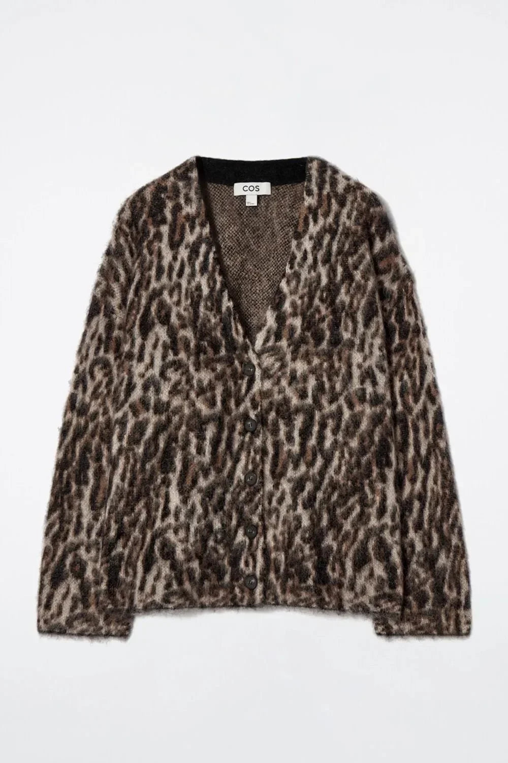 Leopard Print V-Neck Knitted Cardigan