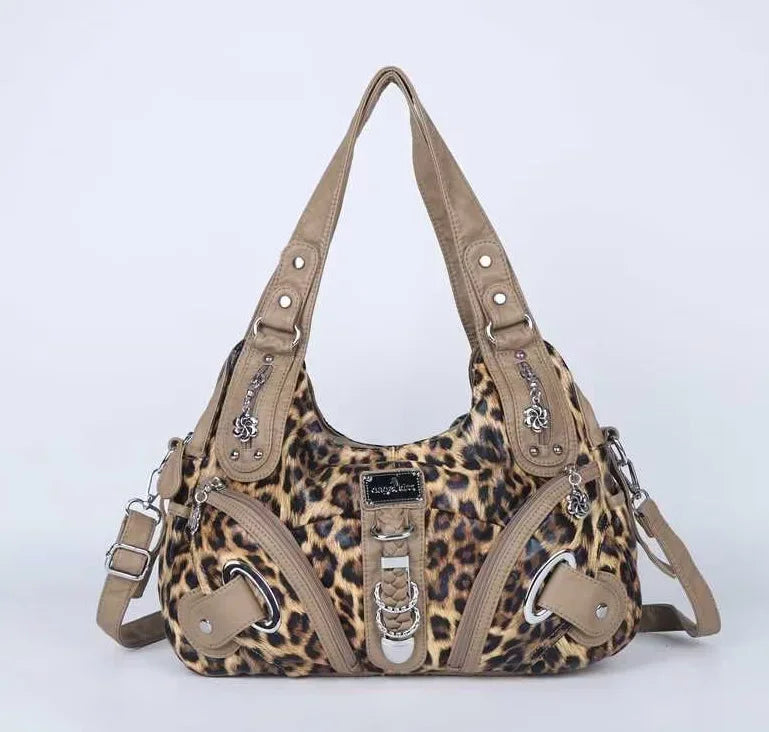 Leopard Print Women’s Y2K Dumpling-Style Shoulder Bag
