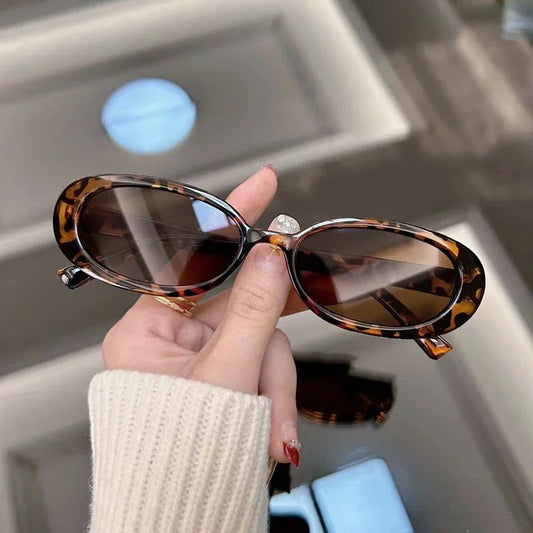Vintage Retro Inspired Oval Leopard Sunglasses