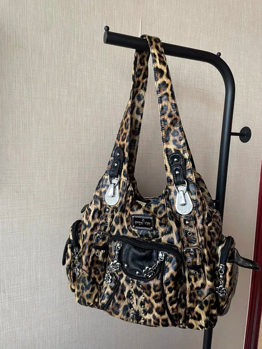 Leopard PU Oversized Shoulder Bag