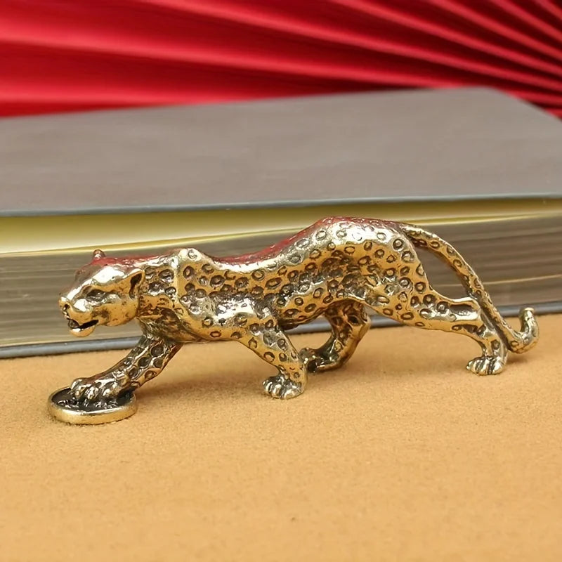 Vintage Style Brass Leopard Ornament