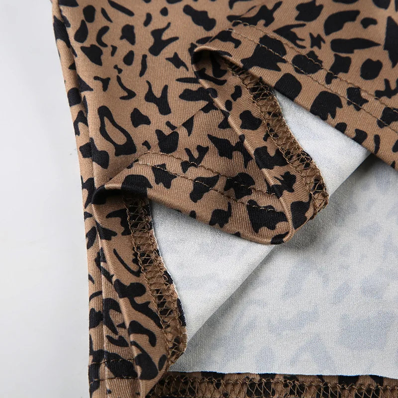 Leopard Print Crop Cardigan & Leggings Co-ord Set