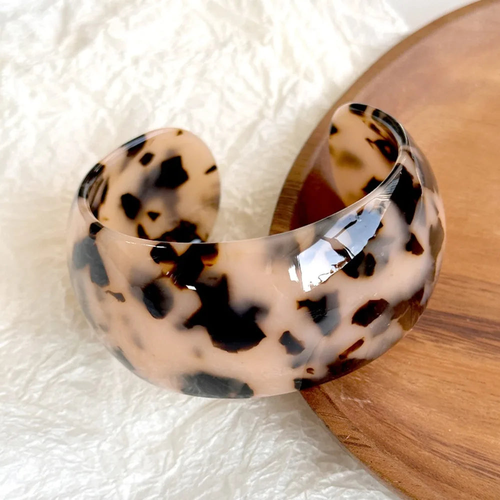Leopard Print Open Cuff Bangle