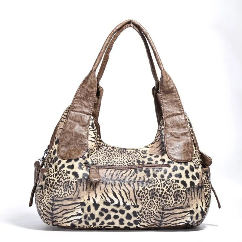 Leopard Print Women’s Y2K Dumpling-Style Shoulder Bag