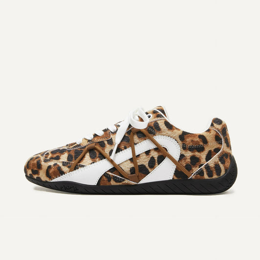 Retro Leopard Print Street Trainers