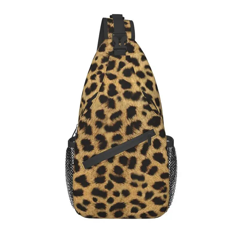 Leopard Print Crossbody Sling Backpack