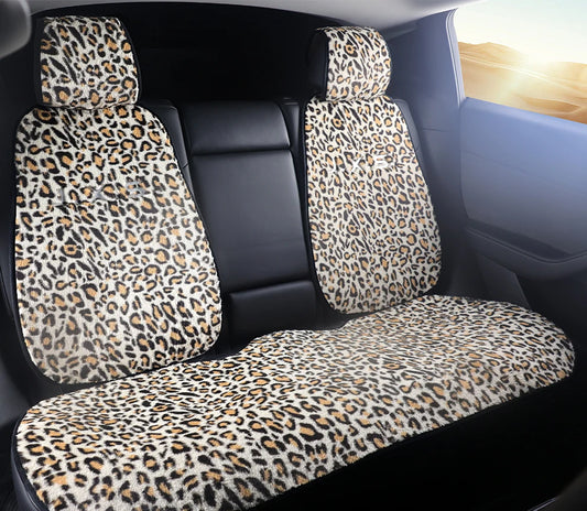 Leopard Print Plush Car Seat Covers
