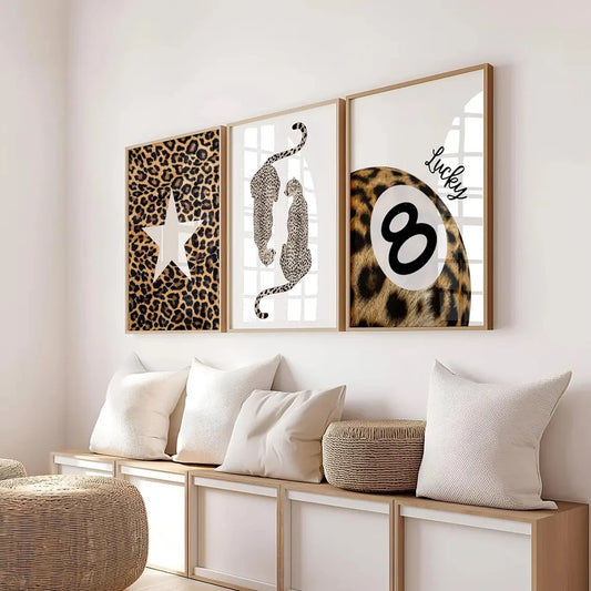 Leopard Print Poster Abstract Wall Art - Poster Only