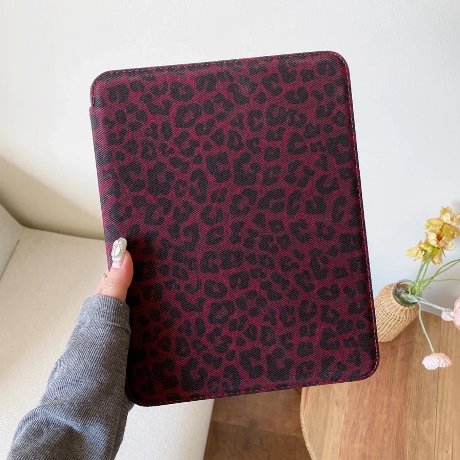 Leopard-Print 3-Fold iPad Case