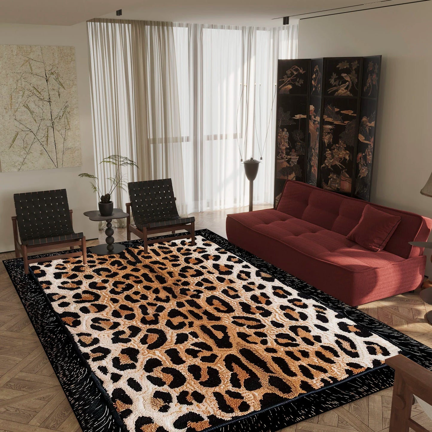 Leopard Print Decorative Rug