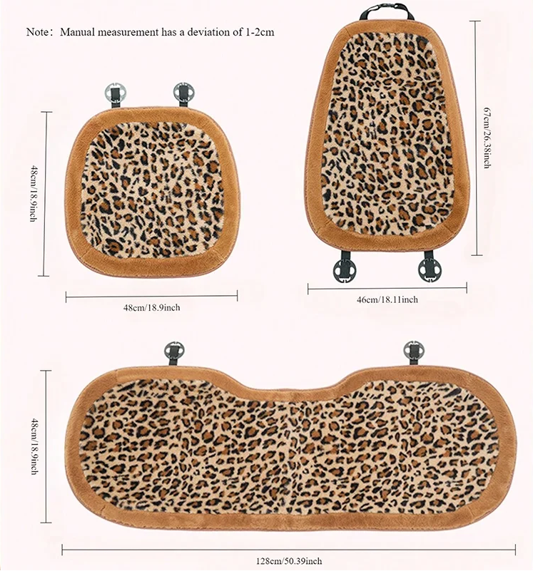 Fluffy Leopard Print Car Seat Covers