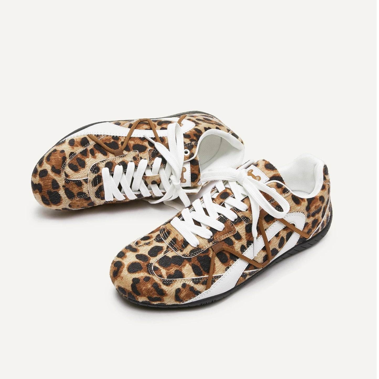 Retro Leopard Print Street Trainers