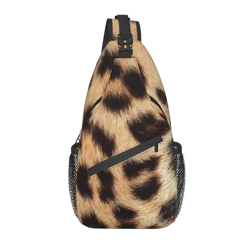 Leopard Print Crossbody Sling Backpack