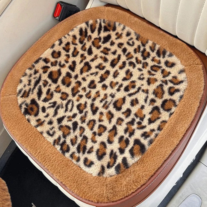 Fluffy Leopard Print Car Seat Covers