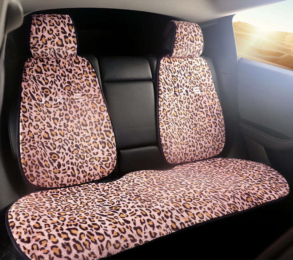 Leopard Print Plush Car Seat Covers