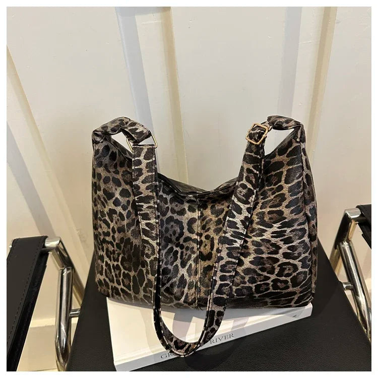 Leopard Print PU Crossbody Bag