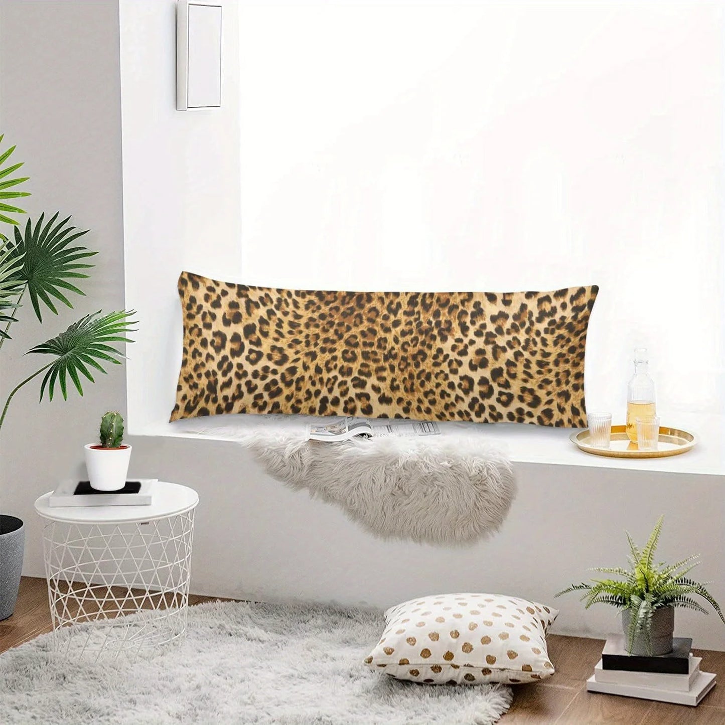 Leopard Print Long Rectangular Cushion Cover