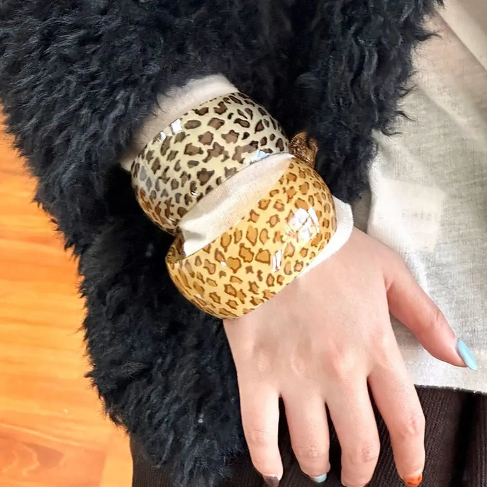 Leopard Print Open Cuff Bangle