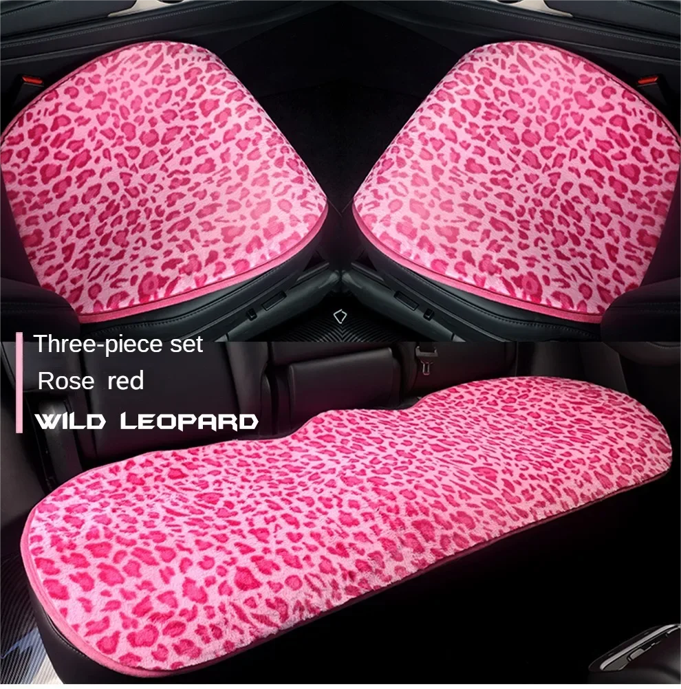 Leopard Print Plush Car Seat Covers