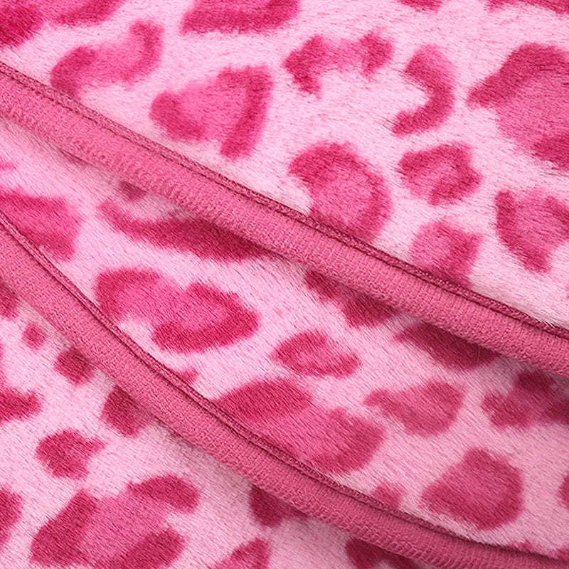 Leopard Print Plush Car Seat Covers