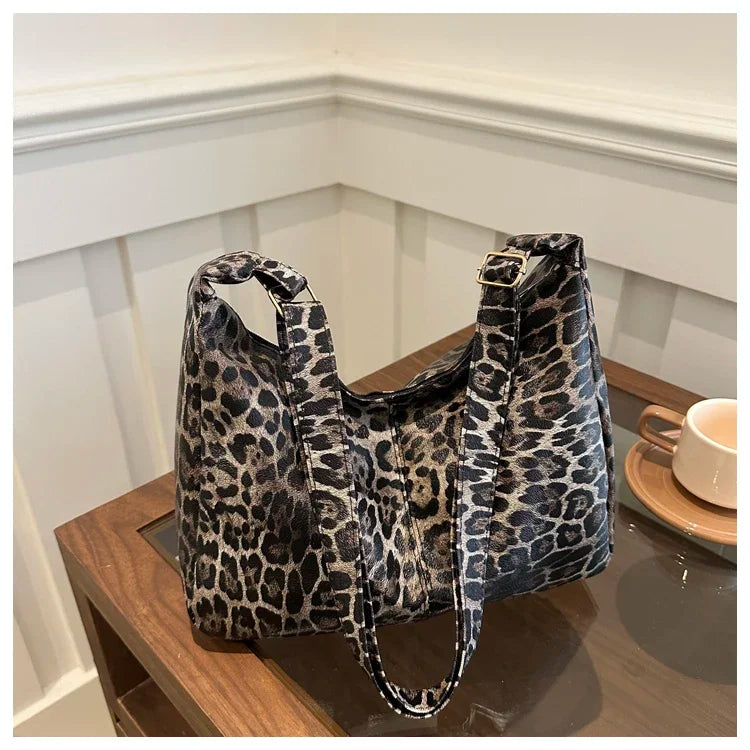 Leopard Print PU Crossbody Bag