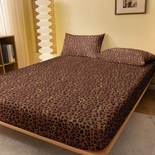 Leopard Print Matte Fitted Sheet