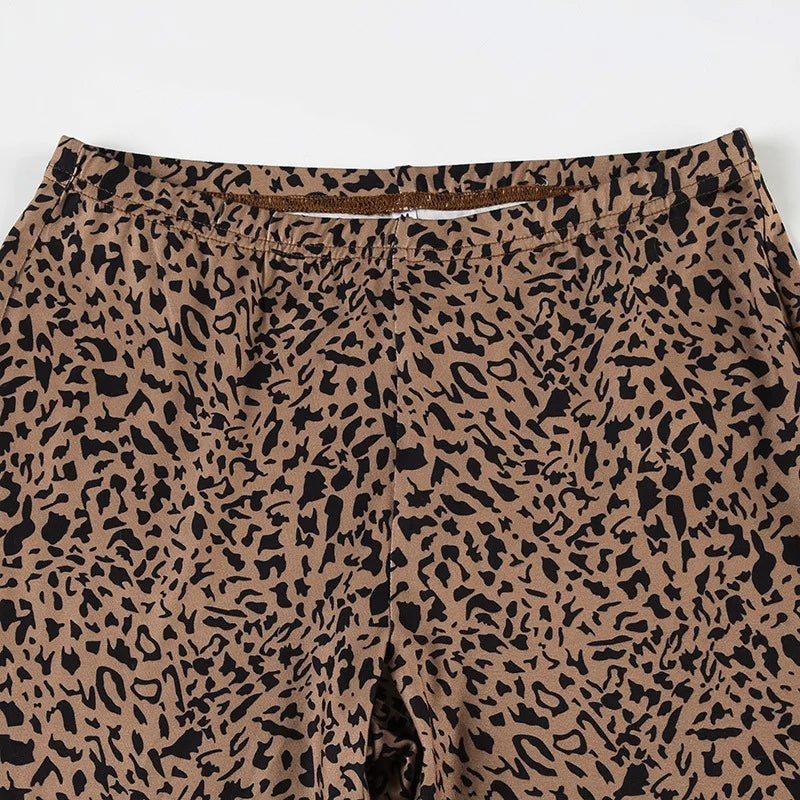Leopard Print Crop Cardigan & Leggings Co-ord Set